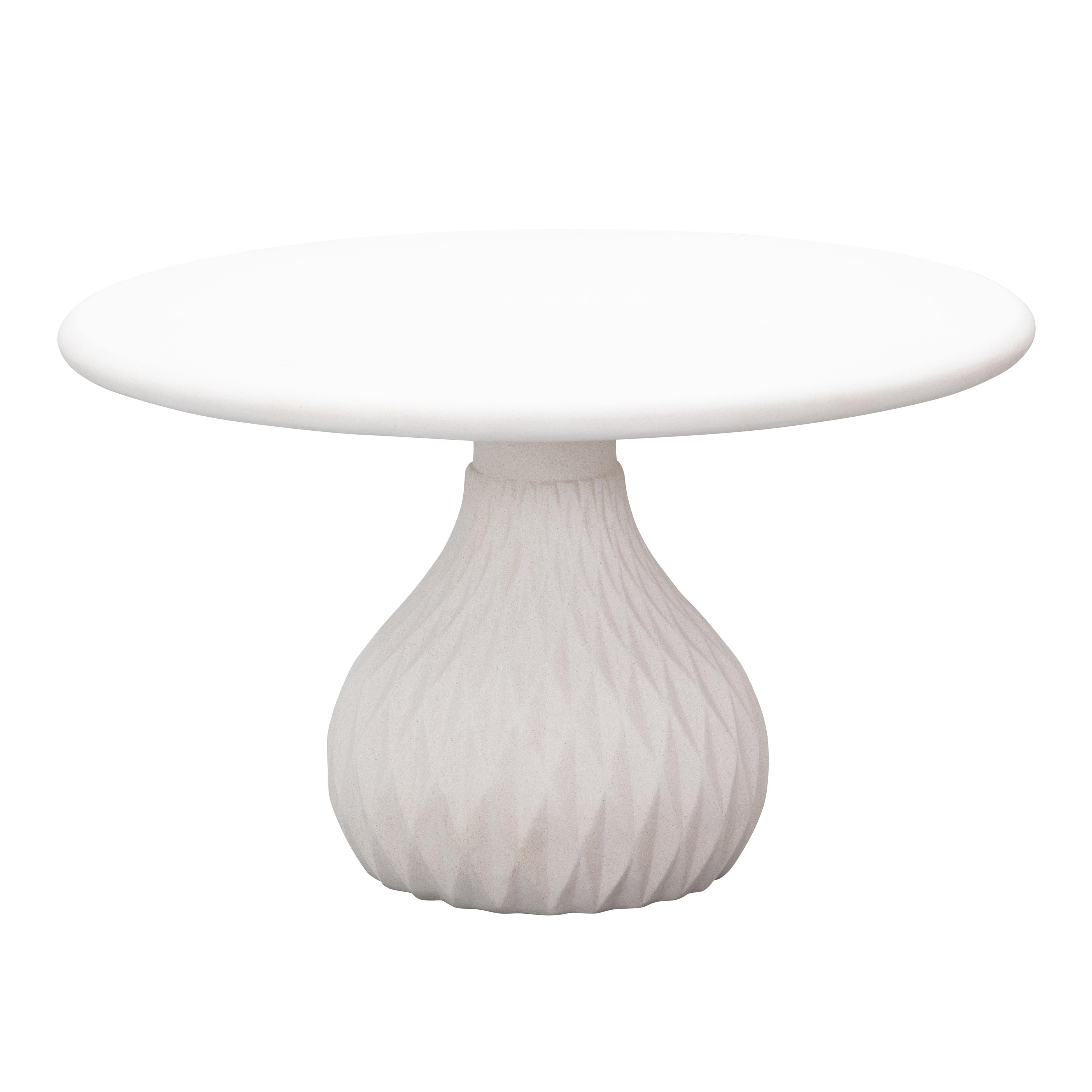 Tulum Ivory Concrete Indoor / Outdoor Round Coffee Table ??? TOV Furniture