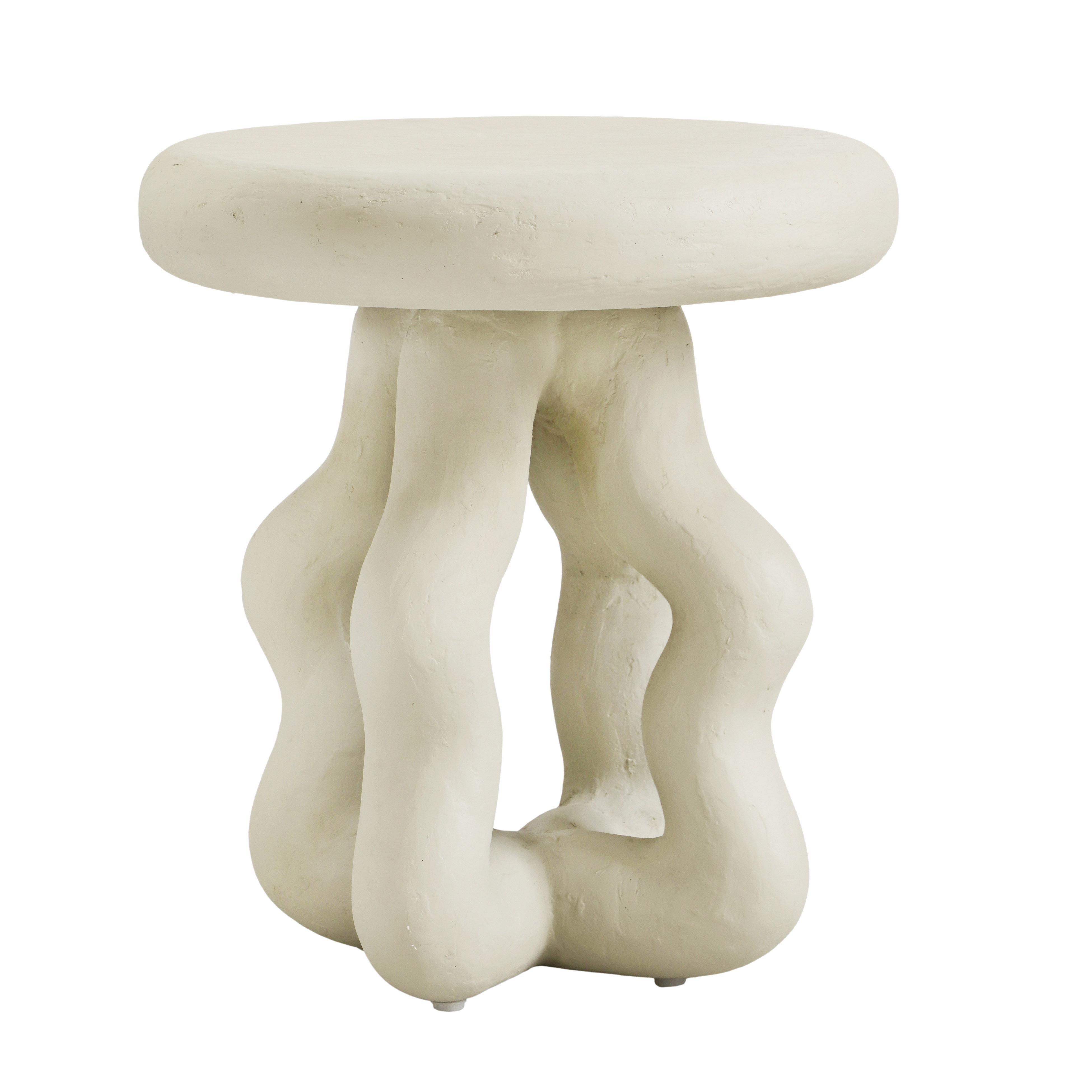 Maddie Cream Textured Side Table – TOV Furniture