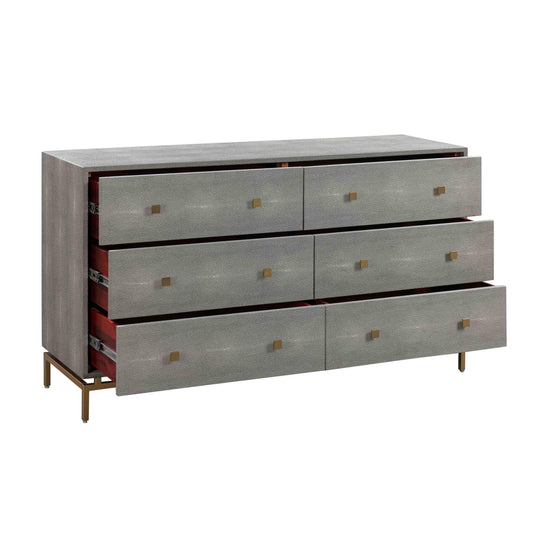 Pesce Shagreen 6 Drawer Dresser TOV Furniture