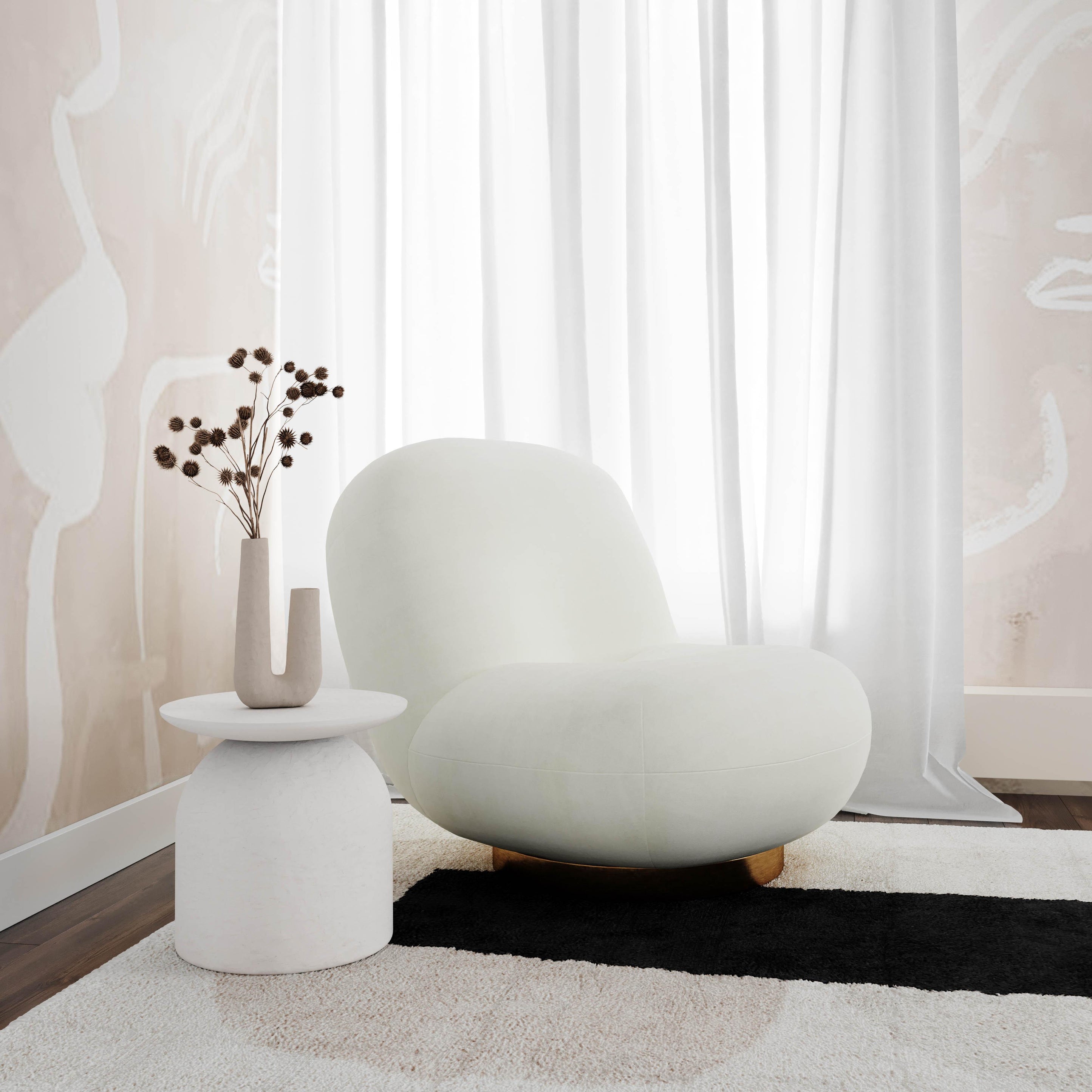 Aloe White Indoor / Outdoor Concrete Side Table – TOV Furniture